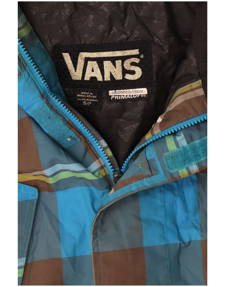 Jachetă de vânt pentru bărbați Vans cu glugă UK 36 Small Blue Check Poliester
