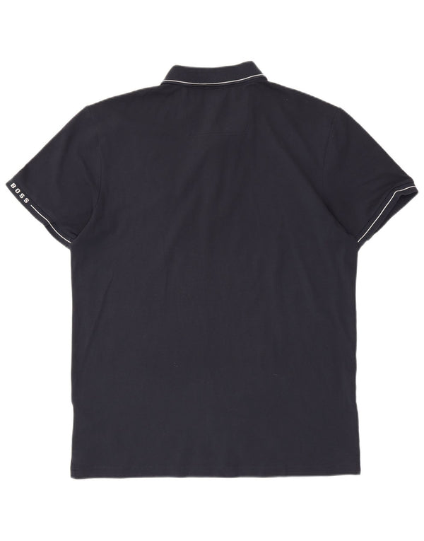 Hugo Boss Mens Slim Fit Polo Shirt 2XL Navy Blue Cotton
