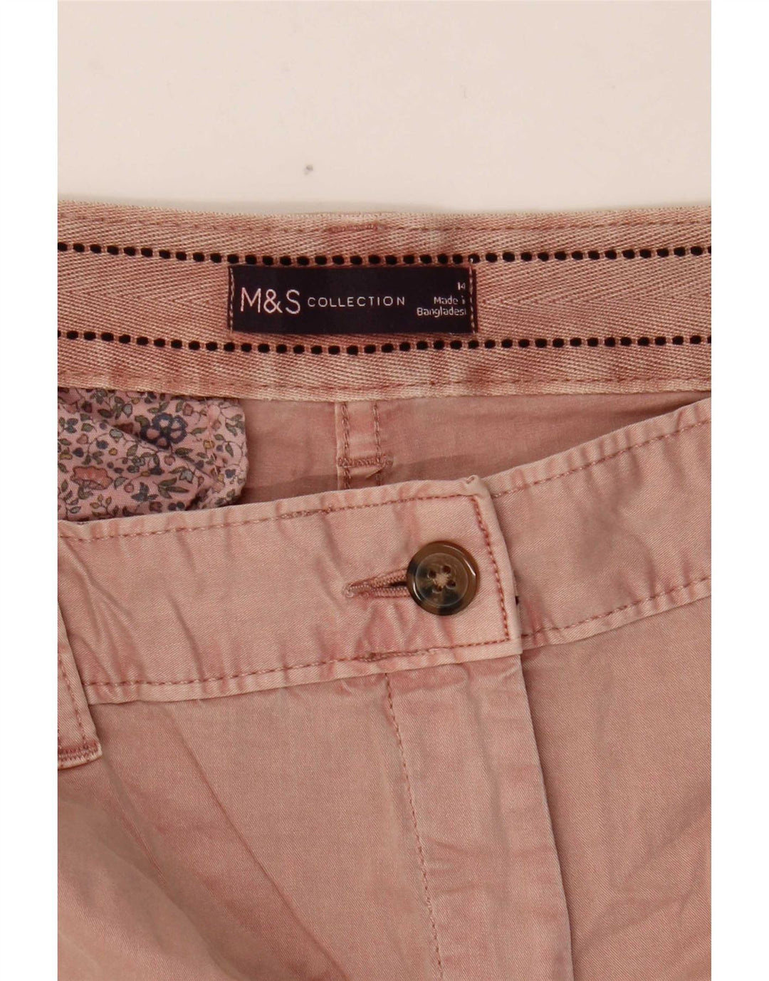Pantaloni scurti chino pentru femei Marks & Spencer UK 14 Large W34 Pink