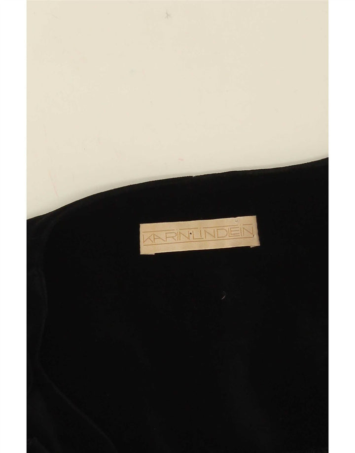 Jachetă vintage pentru femei cu mâneci 3/4 și 5 nasturi, negru mediu, UK 14
