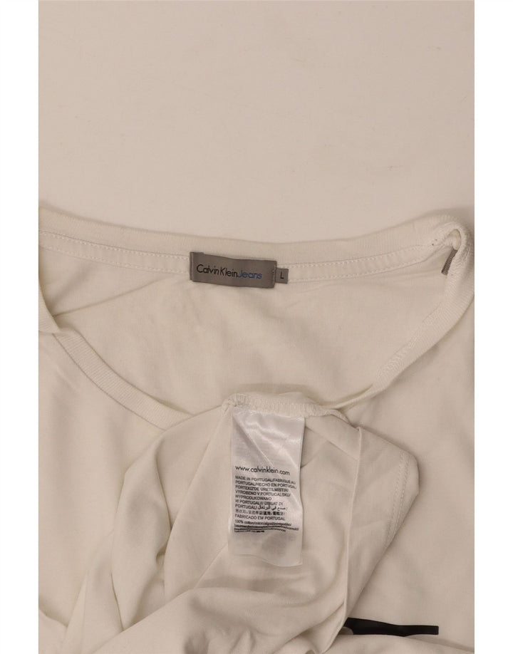 CALVIN KLEIN JEANS Tricou grafic pentru bărbați Top mare din bumbac alb