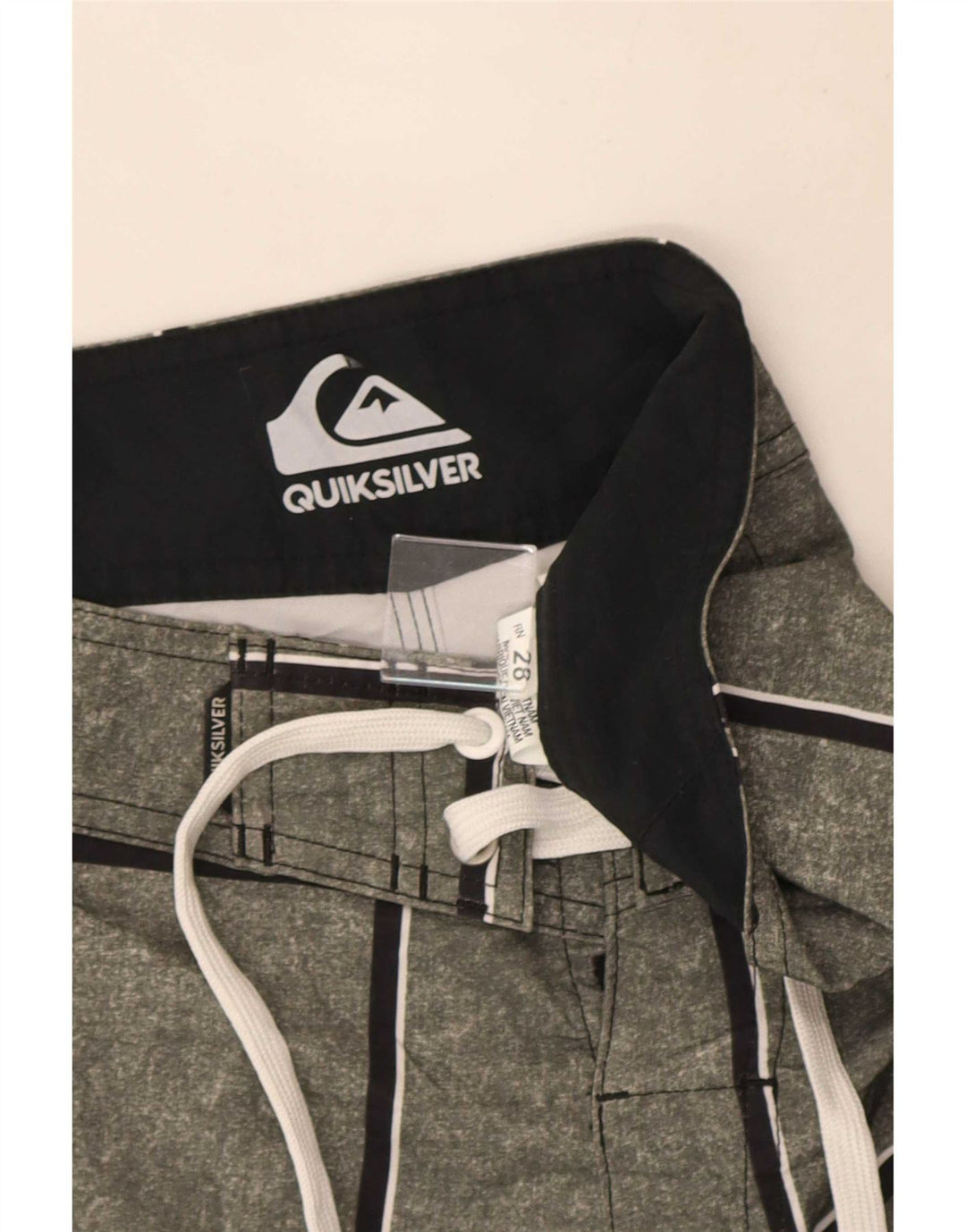 Pantaloni scurți de înot Quiksilver pentru bărbați, poliacrilic, cu carouri mici, gri