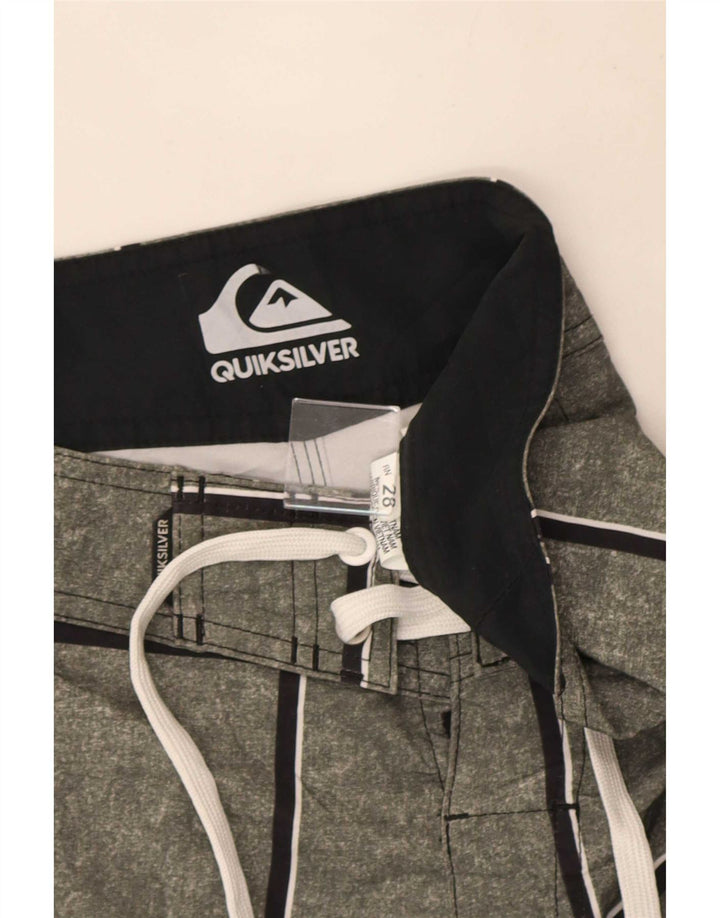 Pantaloni scurți de înot Quiksilver pentru bărbați, poliacrilic, cu carouri mici, gri