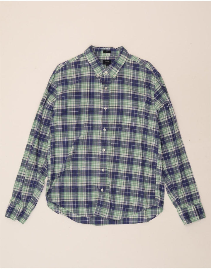 J. CREW Mens Slim Shirt XL Blue Check Cotton Vintage J. Crew and Second-Hand J. Crew from Messina Hembry 