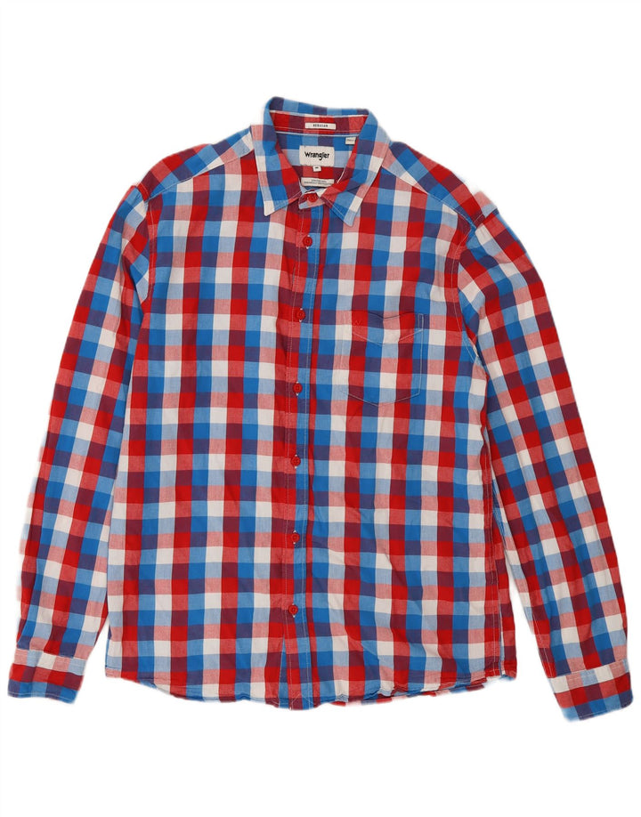 Cămașă Wrangler pentru bărbați, cu tăiere obișnuită, din bumbac cu carouri medii, multicolore