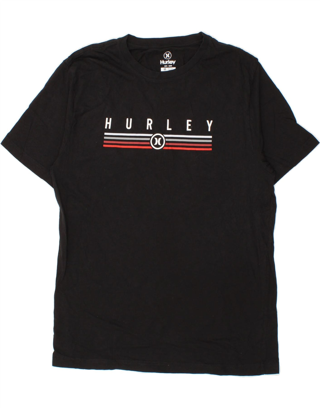 HURLEY Mens Graphic T-Shirt Top Medium Black Cotton Vintage Hurley and Second-Hand Hurley from Messina Hembry 