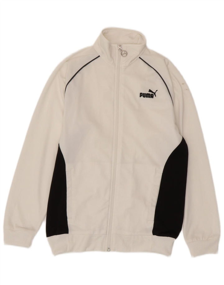 Jachetă de trening pentru fete PUMA 11-12 ani, alb, poliester color bloc