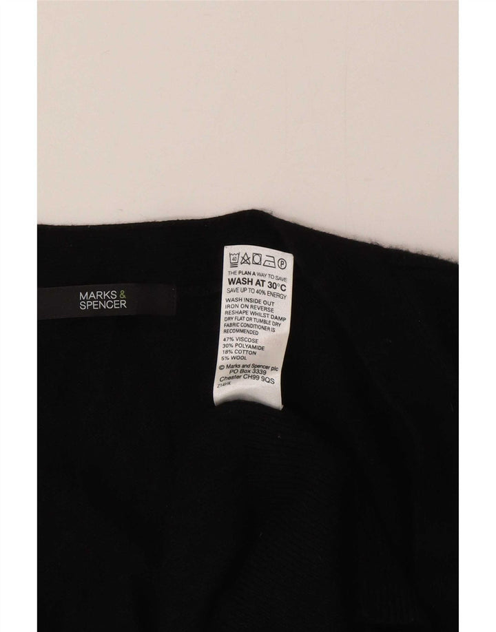 Pulover cardigan cu paragate pentru femei Marks & Spencer UK 12 Medium Black Viscose