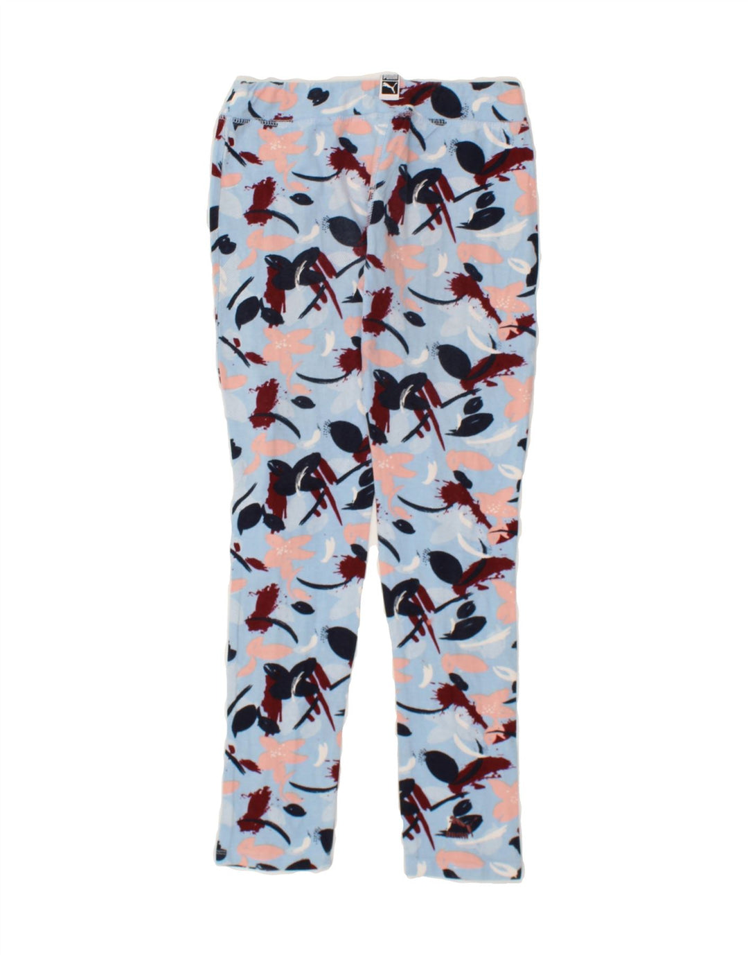 PUMA Womens Leggings  US 8/10 Medium Blue Floral Cotton Vintage Puma and Second-Hand Puma from Messina Hembry 