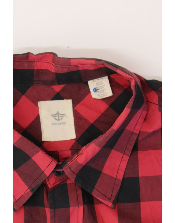 DOCKERS Mens Shirt Large Red Check Cotton Vintage Dockers and Second-Hand Dockers from Messina Hembry 