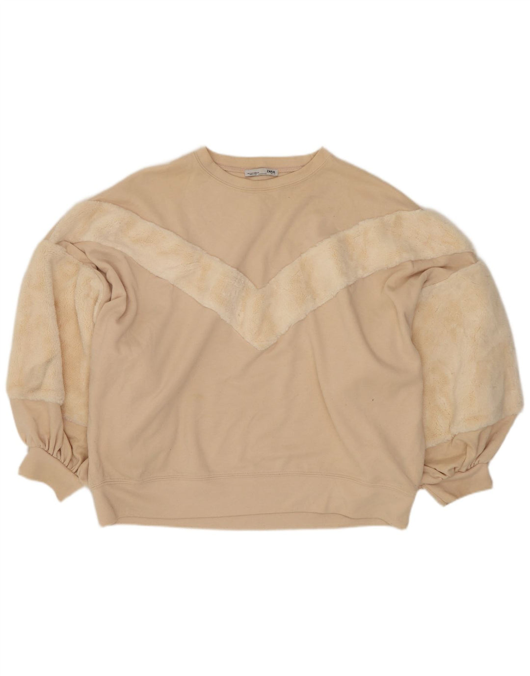 Pulover Oversized Crop pentru Damă Zara UK 10 Small Off White