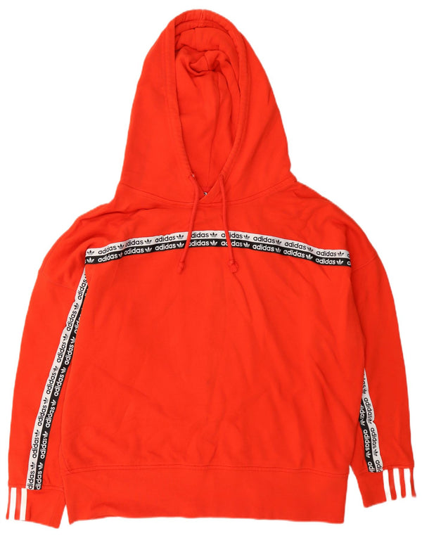 Pulover cu glugă grafic Adidas pentru femei UK 14 Medium Orange Colorblock