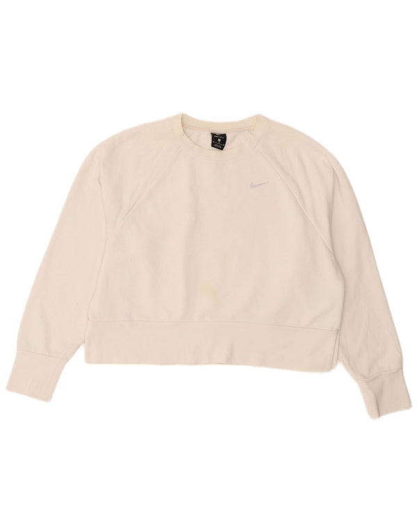 Pulover crop Nike pentru femei UK 14 Poliester alb mediu