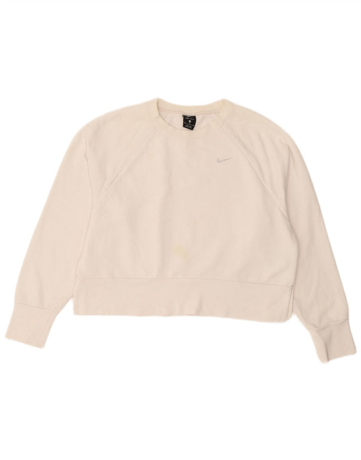 Pulover crop Nike pentru femei UK 14 Poliester alb mediu