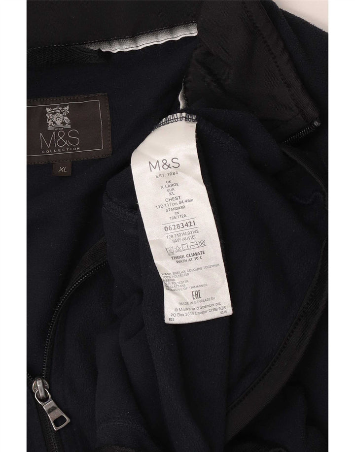 Jachetă fleece pentru bărbați Marks & Spencer UK 42 XL bleumarin poliester