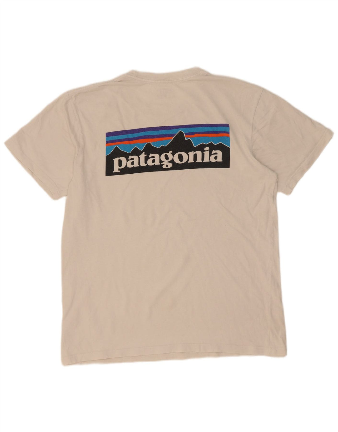 Tricou grafic Patagonia pentru bărbați, cu croială obișnuită, top mediu din bumbac alb