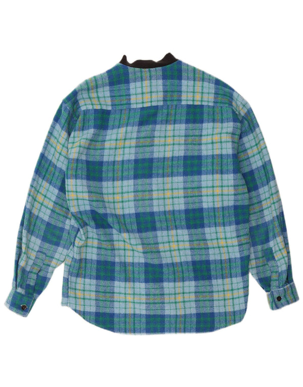 Cămașă de flanel pentru bărbați Mac Fashion, lână cu carouri albastre medii