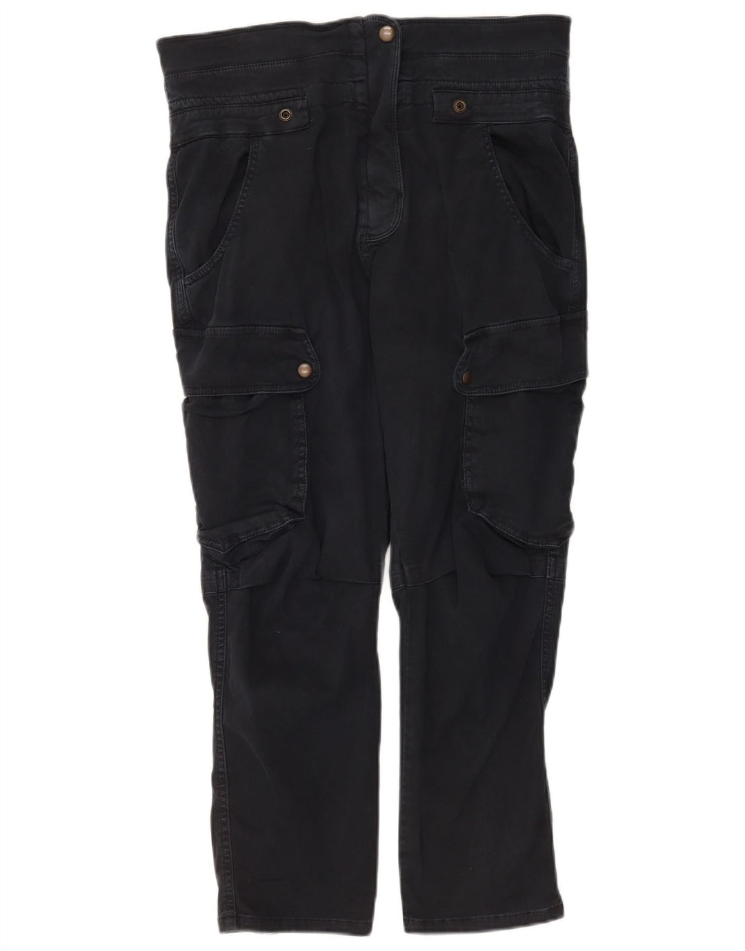 Pantaloni tăiați cargo pentru femei Zara Mediu L28 L25 Bumbac bleumarin