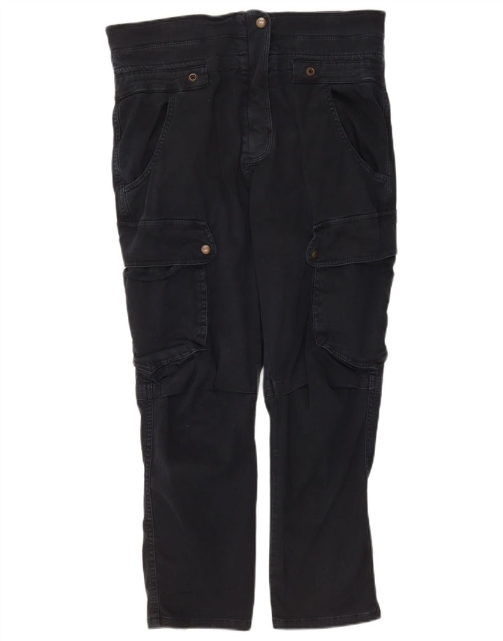Pantaloni tăiați cargo pentru femei Zara Mediu L28 L25 Bumbac bleumarin