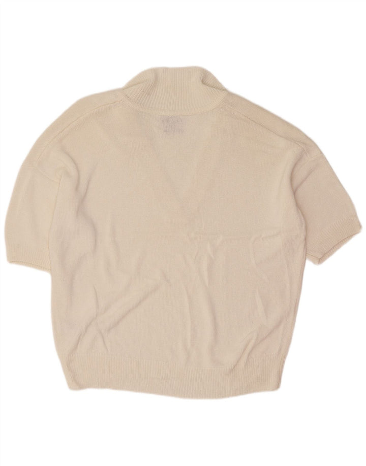 Pulover cu gât polo Massimo Dutti pentru femei UK 16 Large White
