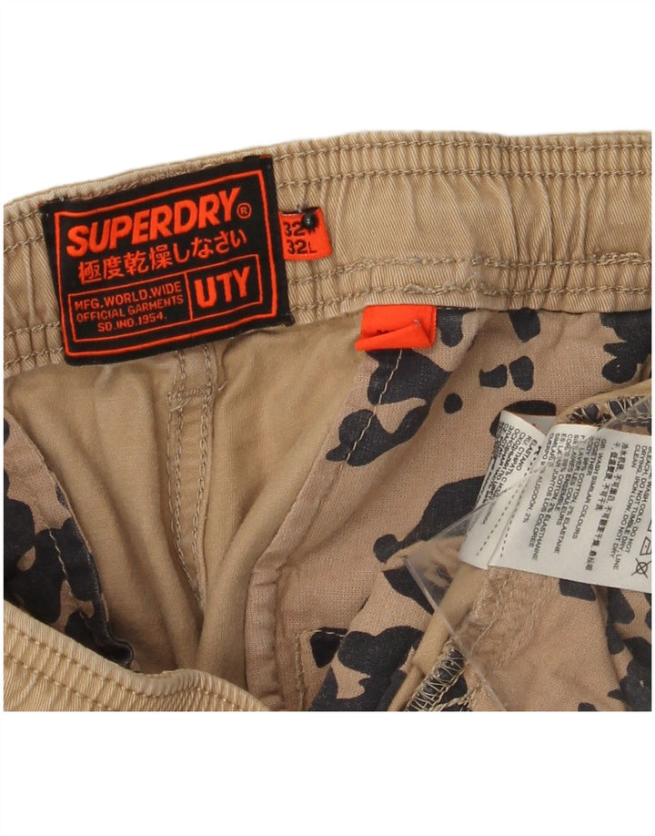 SUPERDRY Pantaloni drepti cargo pentru bărbați W32 L29 bumbac bej