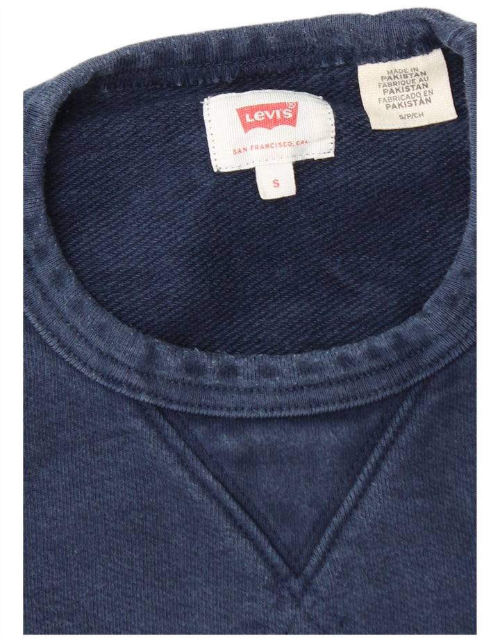 Hanorac grafic pentru bărbați LEVI'S Pulover mic din bumbac bleumarin