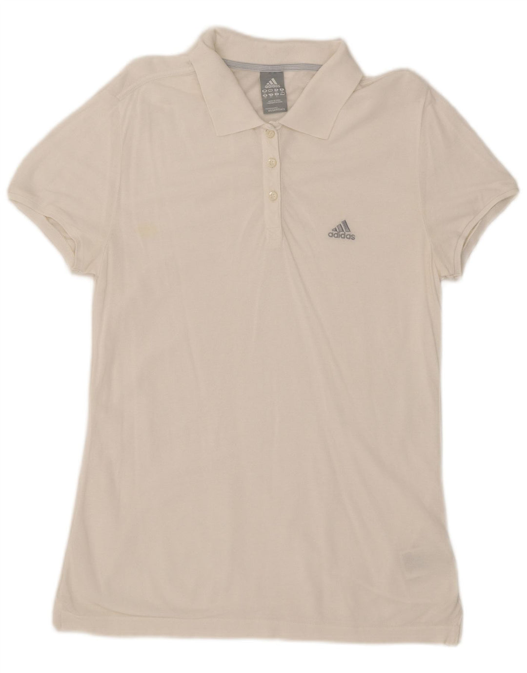 Tricou polo Adidas pentru femei UK 12, bumbac alb mediu