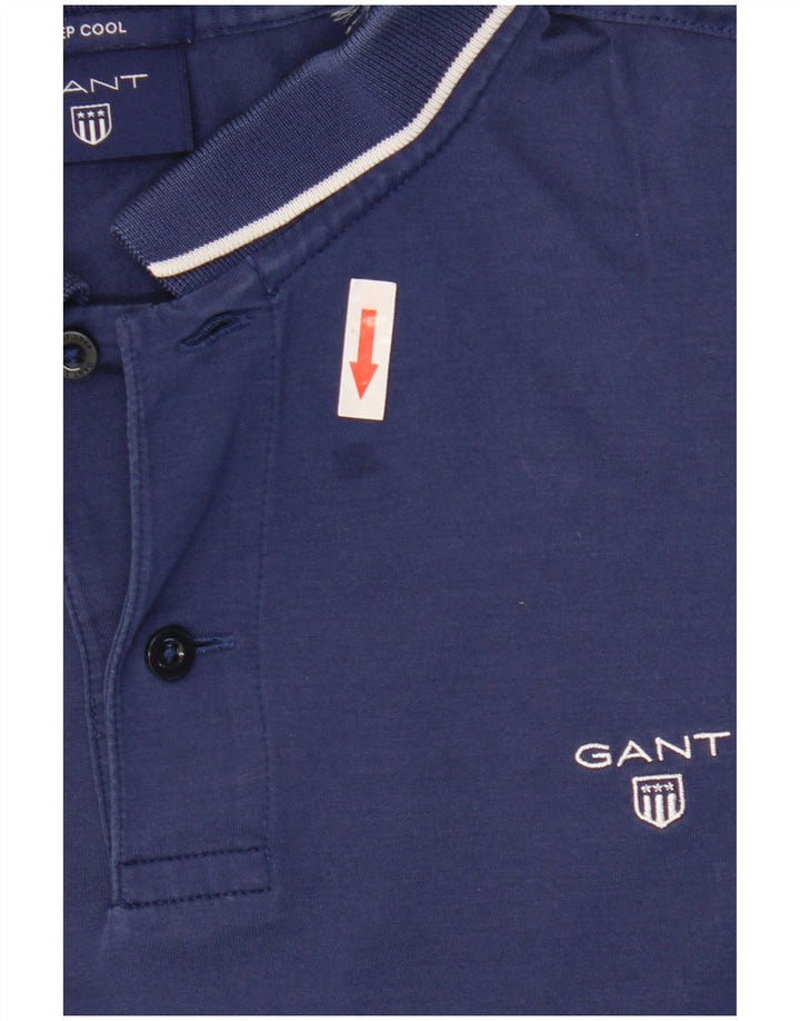 Tricou polo pentru bărbați Gant, albastru bleumarin mediu