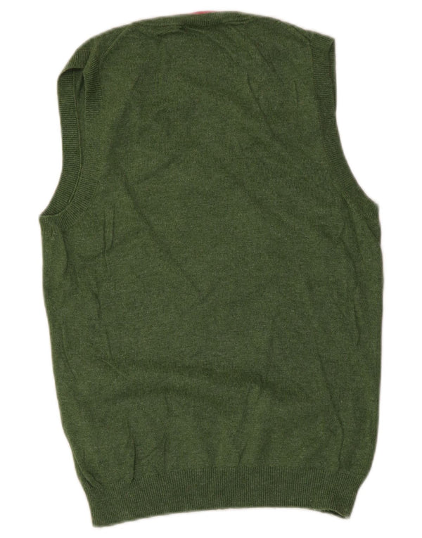 Boden Femei Vest Tank Top UK 12 Medium Green Bumbac