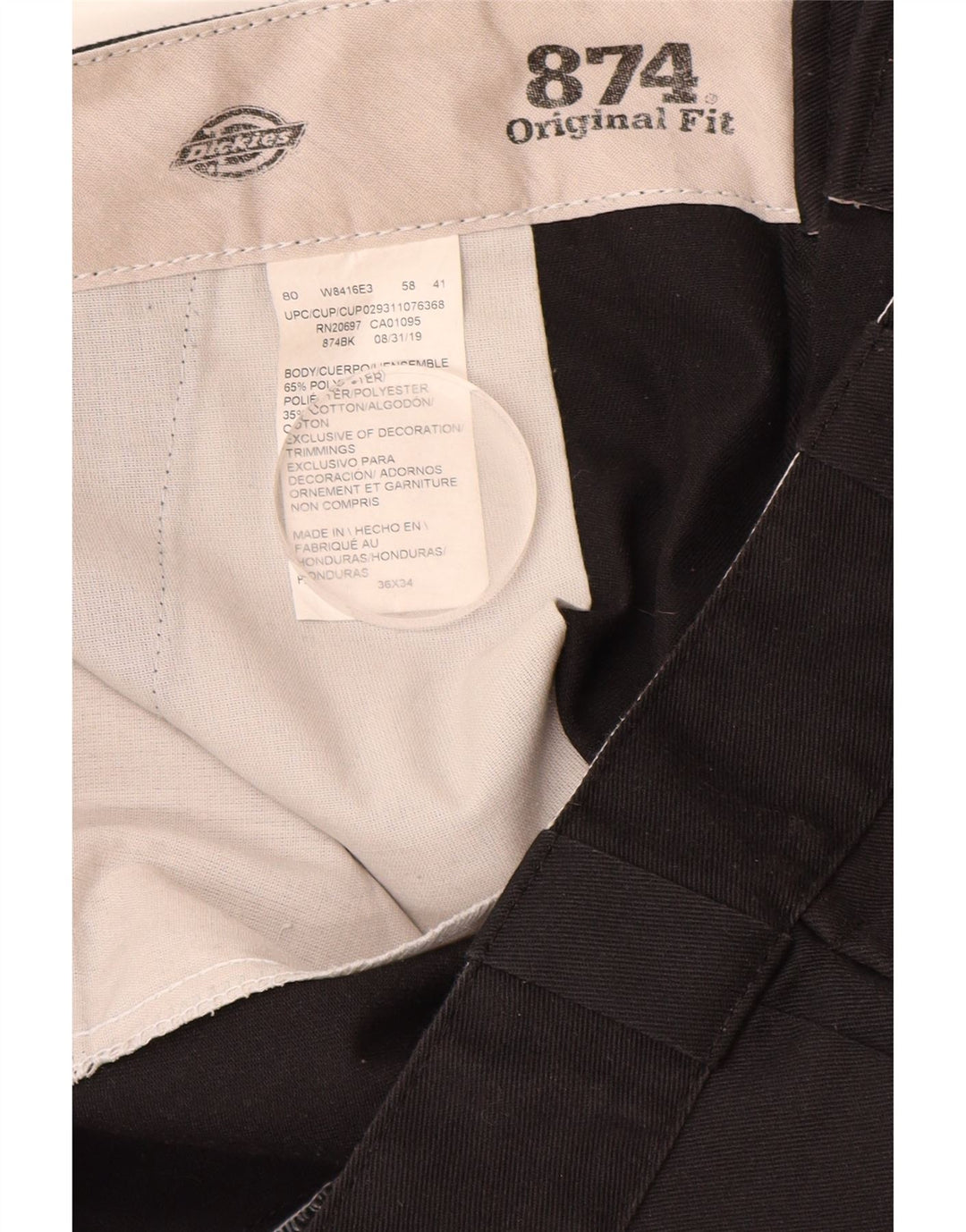 DICKIES Pantaloni chino 874, drepti, pentru bărbați, L36 L34, negri