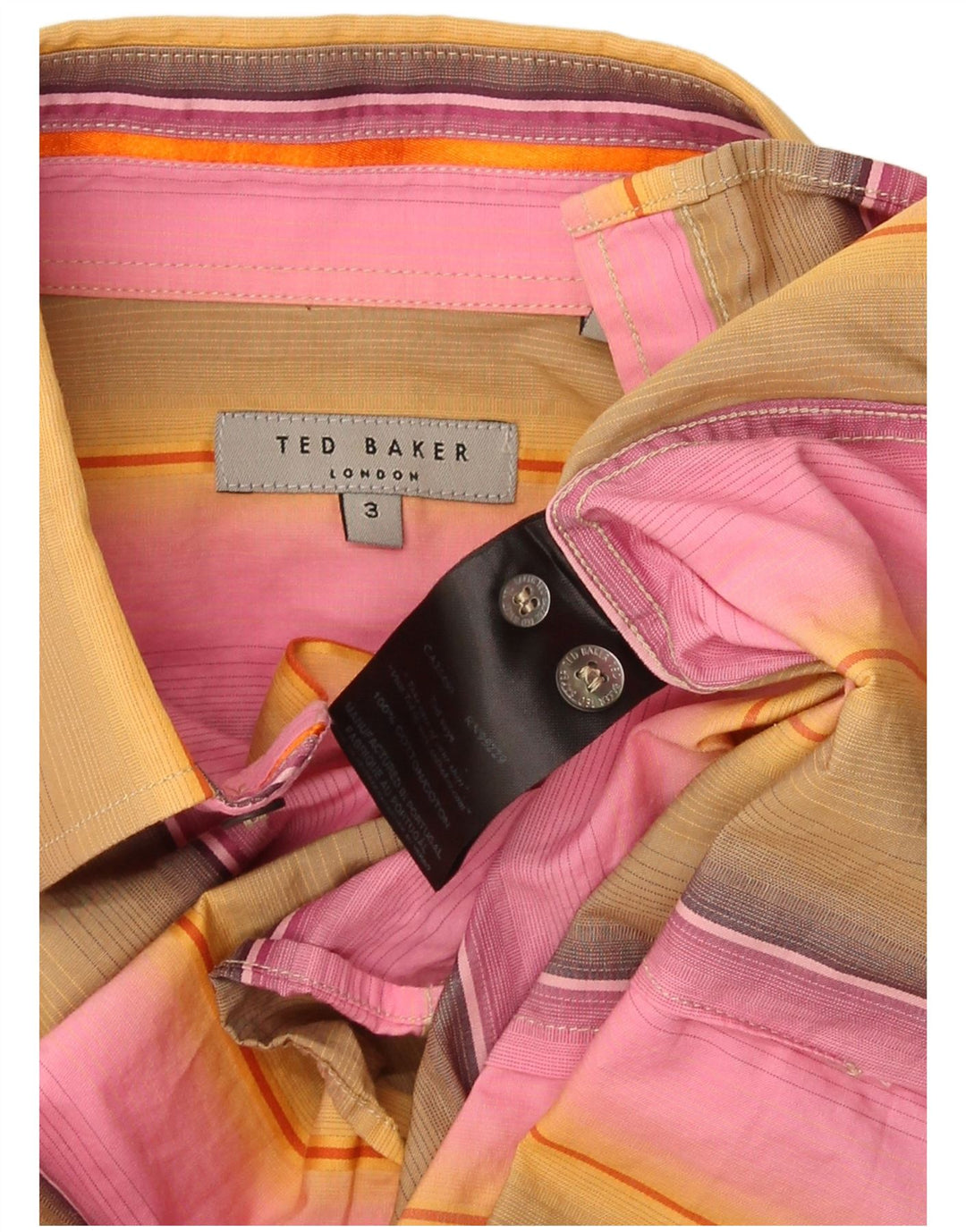 Cămașă pentru bărbați Ted Baker, mărimea 3, bumbac cu dungi multicolore medii