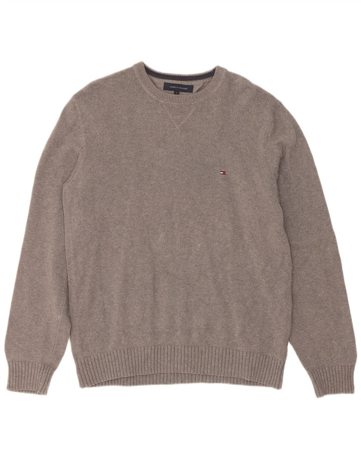 Pulover Tommy Hilfiger pentru bărbați, cu gât crew, mare, gri