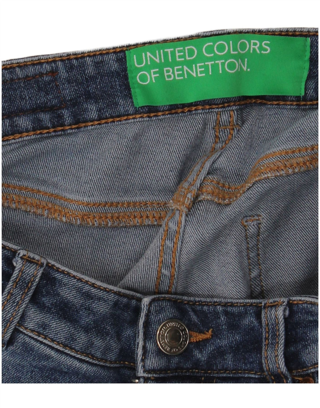 Blugi drepti pentru femei Benetton W30 L32 Albastru