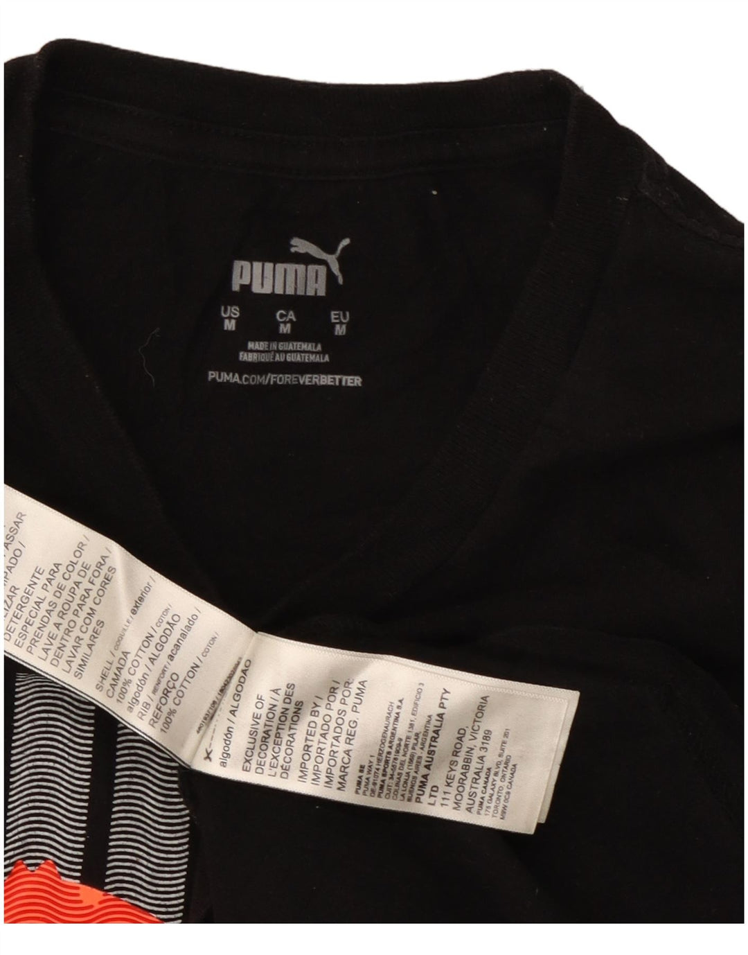 Tricou grafic PUMA pentru bărbați Top mediu din bumbac negru