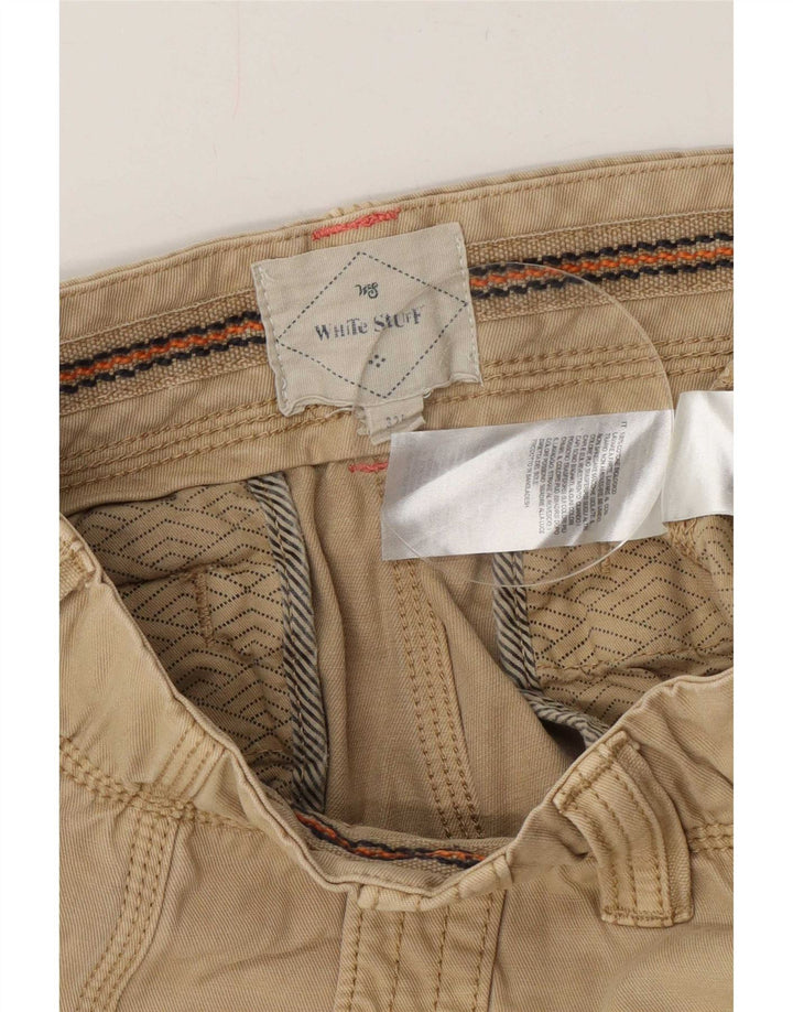 White Stuff Mens Cargo Shorts Medium W32 Beige Bumbac
