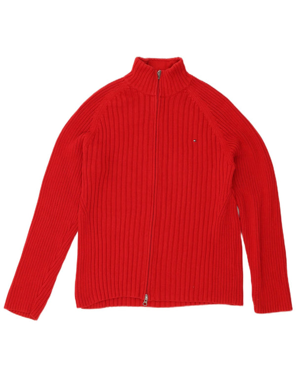 Pulover cardigan pentru femei Tommy Hilfiger UK 20 2XL bumbac roșu