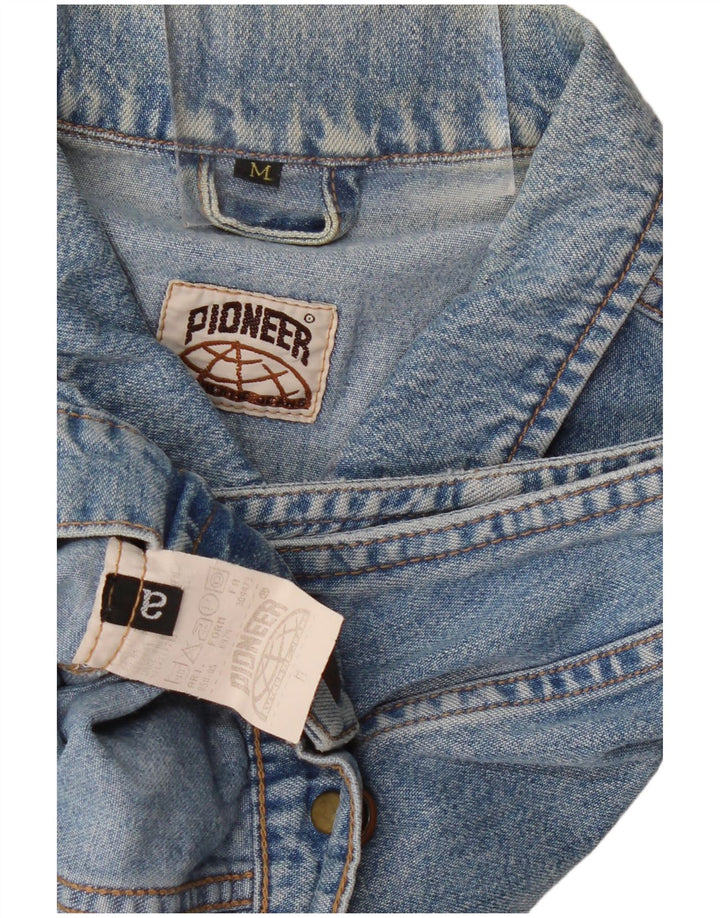 PIONEER Gilet de denim crop pentru femei UK 14, bumbac albastru mediu
