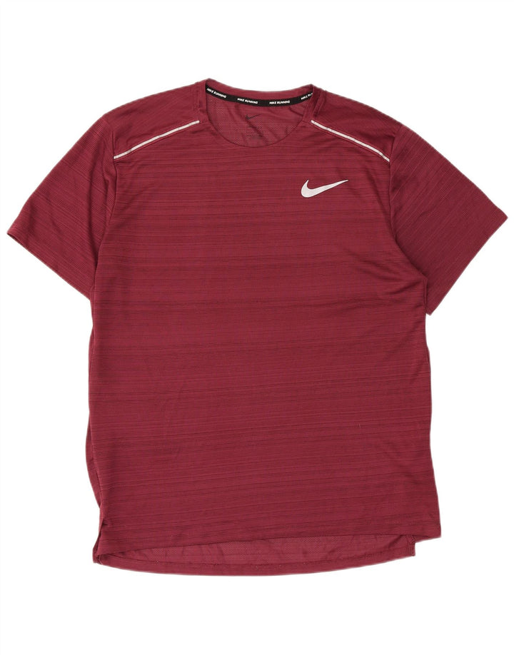Tricou Nike pentru bărbați Dri Fit Top mare, maro, poliester cu dungi