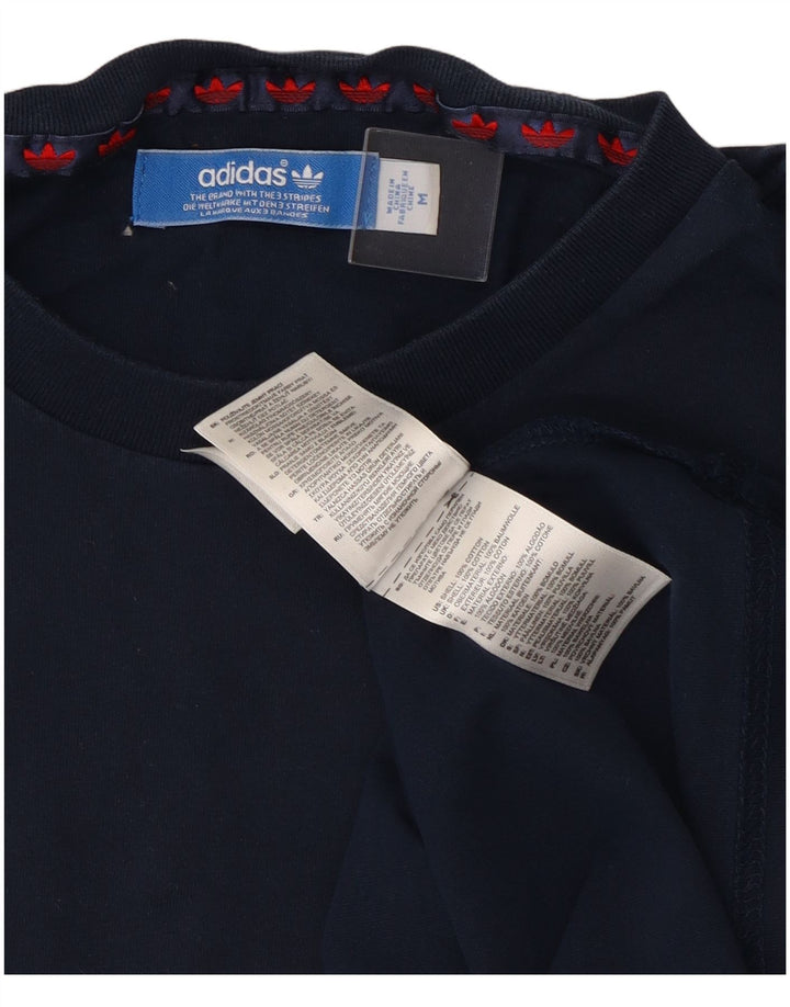 Tricou pentru bărbați Adidas Top Mediu Bleumarin, Bumbac cu dungi
