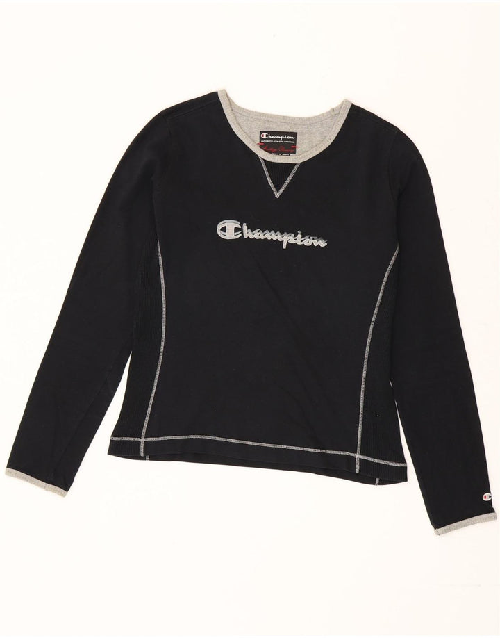 Champion pentru femei Heritage Classics Graphic Top cu mânecă lungă UK 10 Small Black