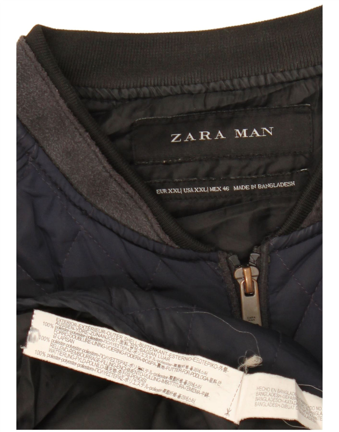 Gilet matlasat pentru bărbați Zara UK 44 2XL Bleumarin Poliester