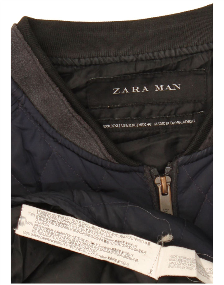 Gilet matlasat pentru bărbați Zara UK 44 2XL Bleumarin Poliester