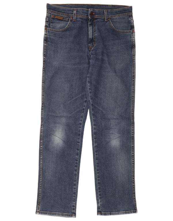 Blugi drepte stretch pentru bărbați Wrangler Texas W34 L34 Bumbac albastru