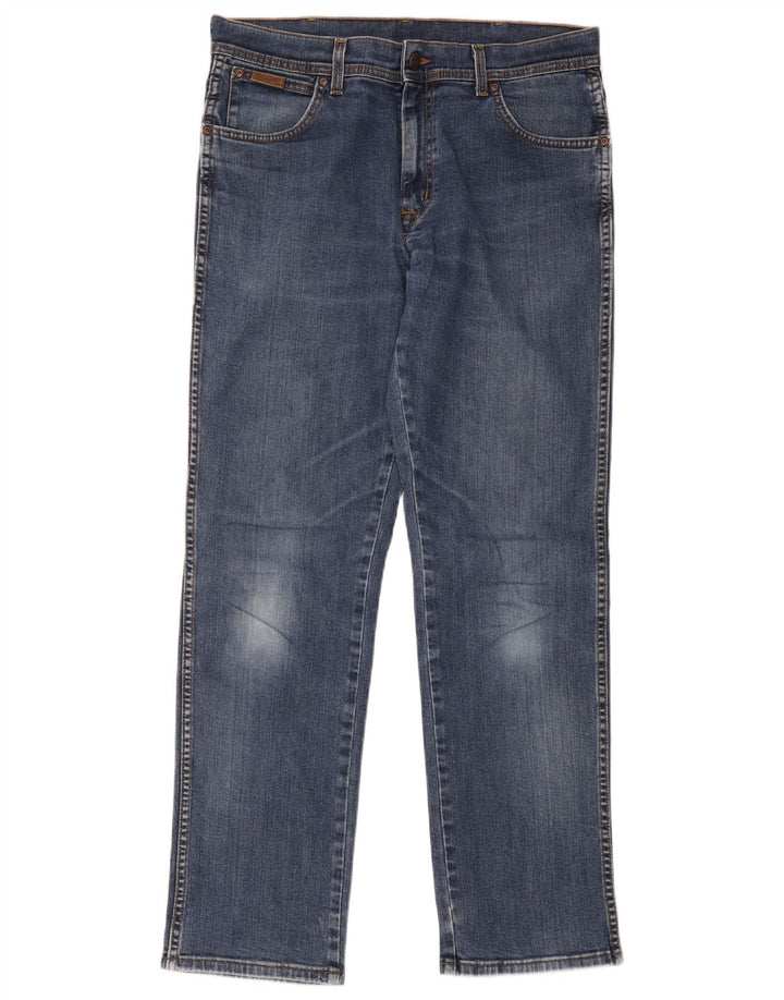 Blugi drepte stretch pentru bărbați Wrangler Texas W34 L34 Bumbac albastru
