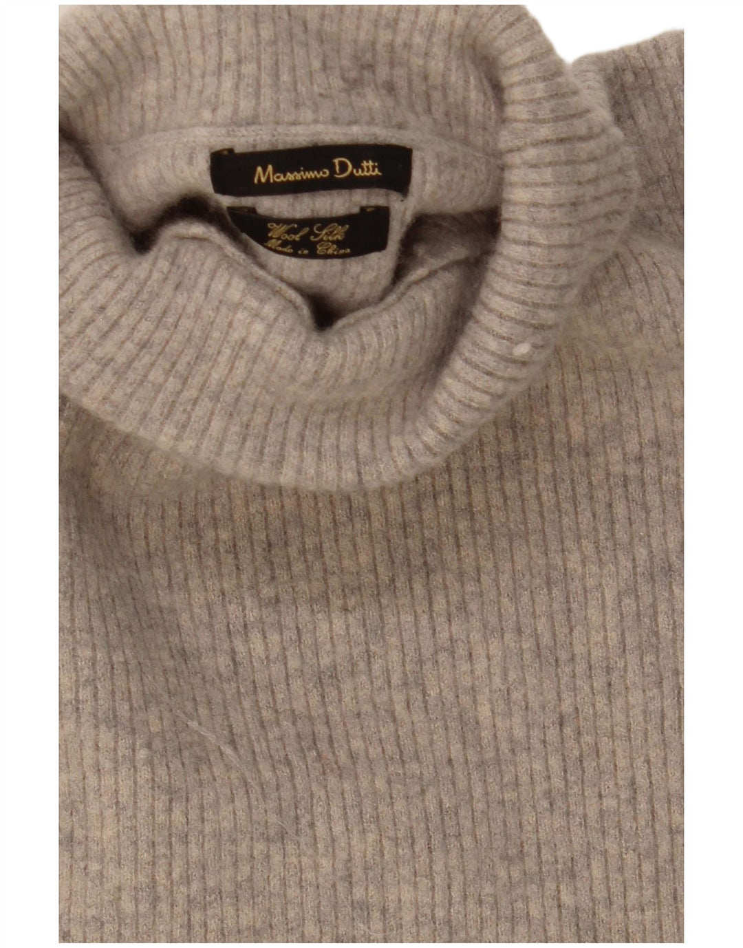 Pulover pentru femei Massimo Dutti cu gât rulat din lână gri mediu UK 12