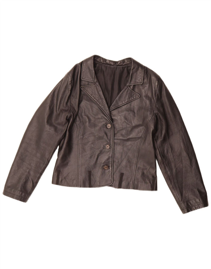 Jachetă Blazer din piele cu 3 nasturi Conbipel UK 14 Medium Black