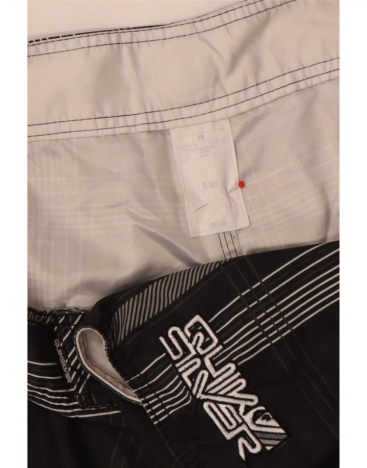 Pantaloni scurți de înot Quiksilver pentru bărbați, poliester cu carouri medii, negru