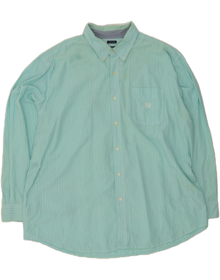CHAPS Mens Easy Care Shirt 3XL Blue Pinstripe Cotton Vintage Chaps and Second-Hand Chaps from Messina Hembry 