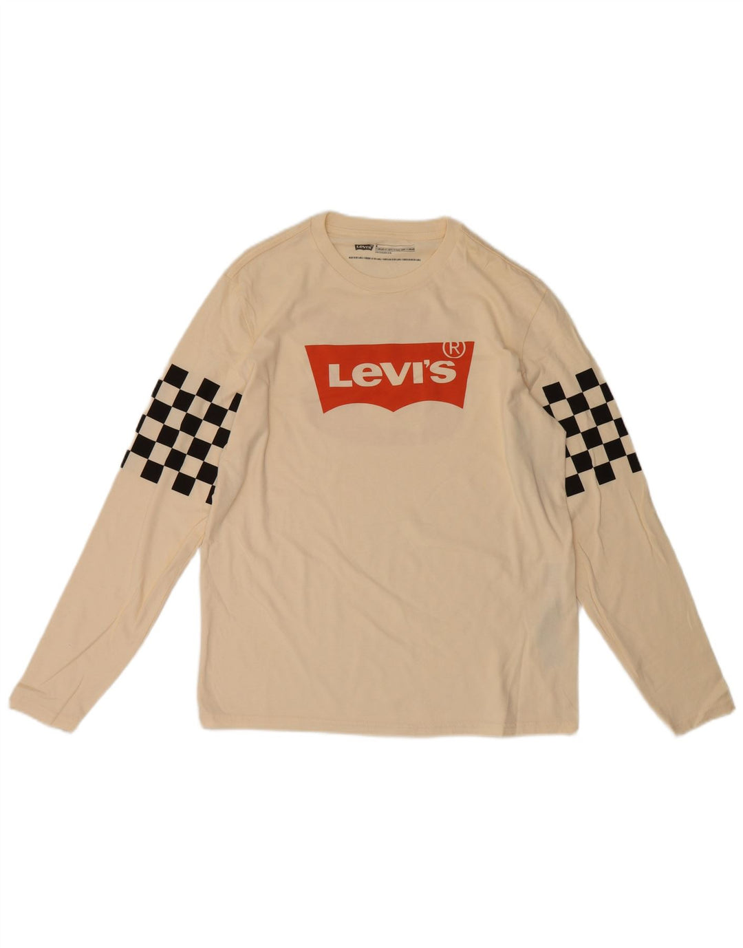 Top cu grafică cu mânecă lungă pentru bărbați Levi's, cu tăiere standard, alb, geometric, mediu