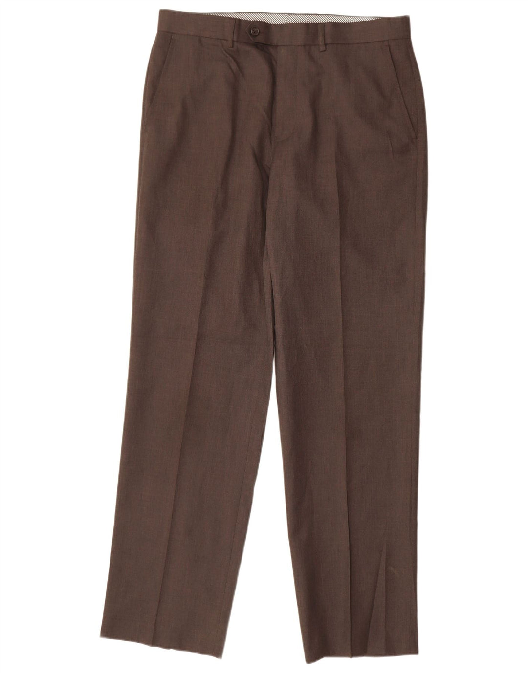 MARKS & SPENCER Pantaloni drepți pentru bărbați L34 L33 Poliester maro